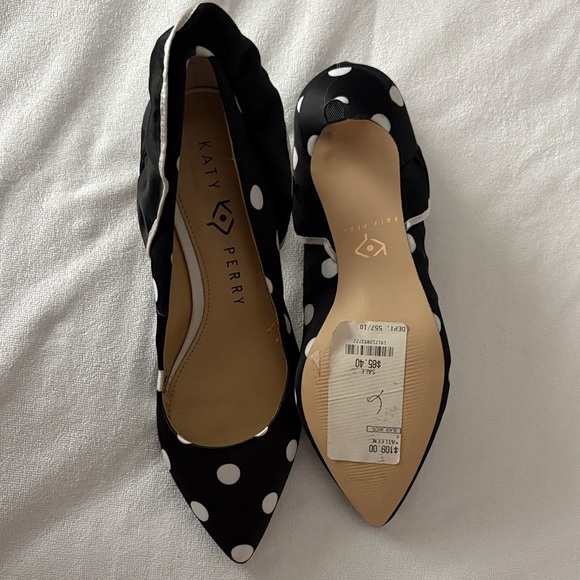 Katy Perry Collections Black and White Polka Dot Heels - Picture 3 of 4